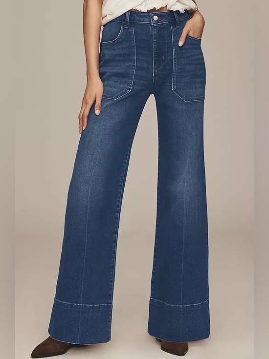 Pilcro Denim - Rylan relaxed high rise Flare Jeans by Pilcro Anthropologie size 26